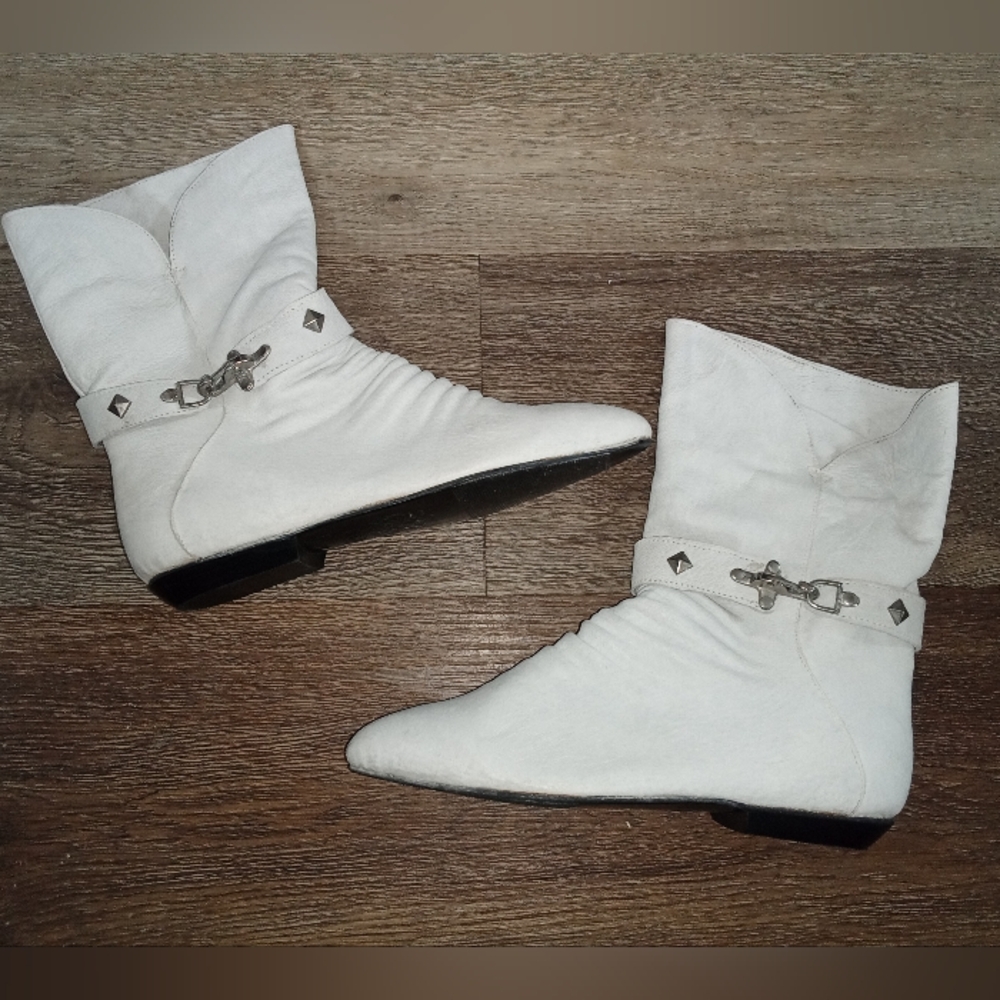 Vintage Wild Pair Leather Upper Flat Boots